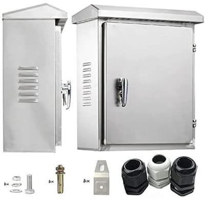 Roestvrijstalen schakelkast voor buiten, waterdicht, wandmontage - elektrische verdeler met slot - 300 x 250 x 140 mm - weerbestendig - montagekast - opbergkast.