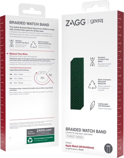 Nylon Smartwatch bandje - Geschikt voor Gear4 Apple Watch Braided nylon bandje - groen - Strap-it Horlogeband / Polsband / Armband - 38 - 40 - 41 mm Maat: S