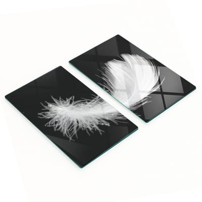Multifunctionele decoratieve glazen borden met verenprint 2x30x52 cm