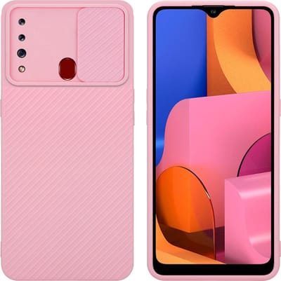 Cadorabo Hoesje geschikt voor Samsung Galaxy A20s in Bonbon Roze - Beschermhoes van flexibel TPU-silicone Case Cover en met camerabescherming