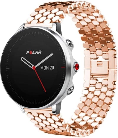 Strap-it Stalen schubbenpatroon bandje - geschikt voor Polar Grit X / Grit X Pro / Vantage M / M2 / M3 / V3 - rosé goud