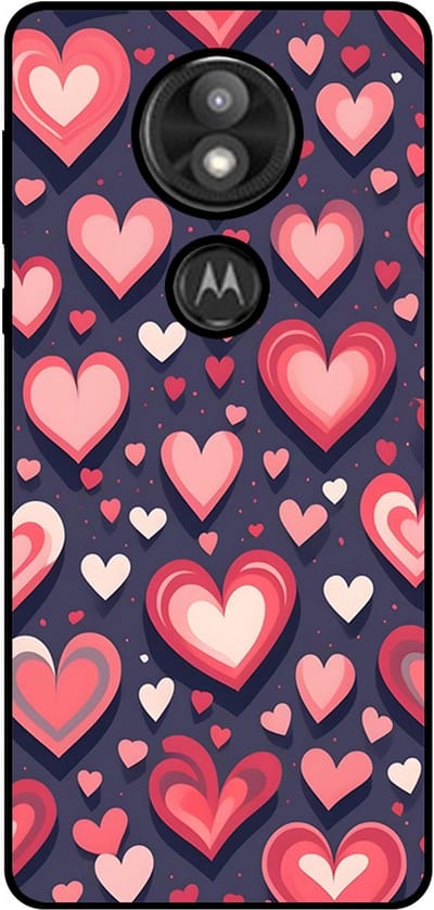 Smartphonica Telefoonhoesje Geschikt voor Motorola Moto E5 Plus met Hartjes Opdruk - TPU Backcover Case With Heart Design geschikt voor Motorola Moto E5 Plus