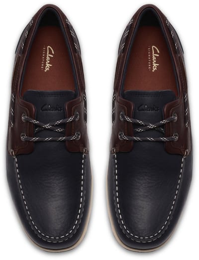 CLARKS Orson Sail Heren Veterschoenen - Navy Combi