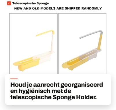 Dailygoods- Sponshouder - Uitschuifbare Afvalbak - Ventilatie en Afwatering - Handdoekhouder - Hygiënisch Ontwerp - Eenvoudige Installatie - Afwasrek