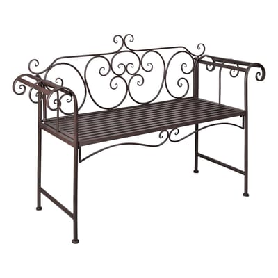 vidaXL - Tuinbank - 132 - cm - staal - antiekbruin