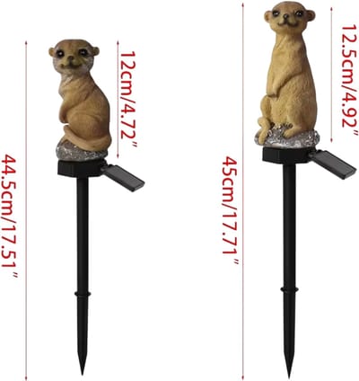 Zonne-LED Tuinverlichting op Grond – 1 Paar Decoratieve Dieren Tuinlampen, Sfeerverlichting Buiten met Zonne-energie voor Tuin, Binnenplaats en Padverlichting