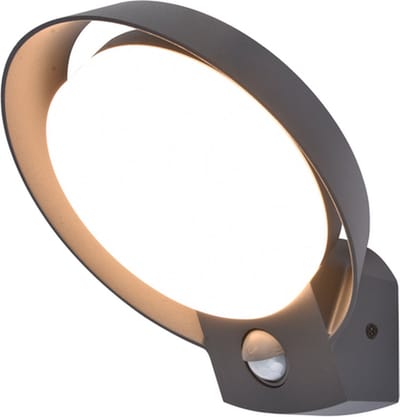 LUTEC Polo - LED wandlamp voor buiten - PIR bewegingssensor - Premium aluminium - 1100Lm krachtig licht - 3000K warm wit licht - IP54 extra weerbestendig - Donkergrijs
