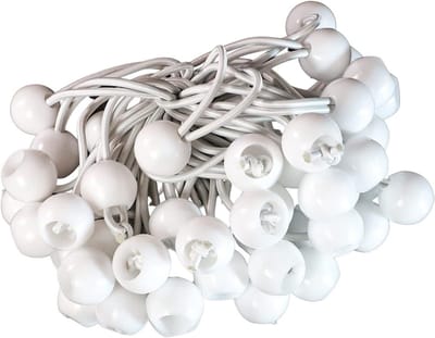 50 Stuks Witte Rubber Tensioners met Bal voor Tent en Zeil - Vervangende Rubber Accessoires voor Expander Lussen en Bevestiging