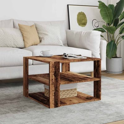 vidaXL - Salontafel - 58x58x40 - cm - bewerkt - hout - oud - houtkleurig