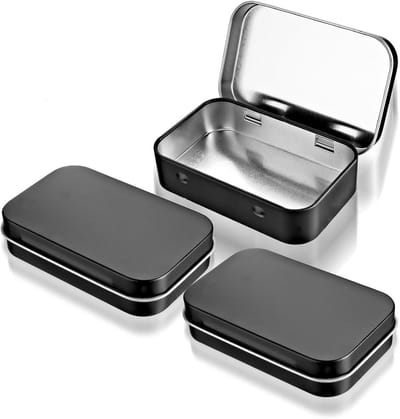 Rechthoekige Kleine Metalen Blikken - 3 Stuks - Kleurrijke Draagbare Mini Box met Deksel - Kleine Opbergset 9,5 x 6 x 2,2 cm voor Snoep - Sleutels - Oorbellen - Zeep - Munten