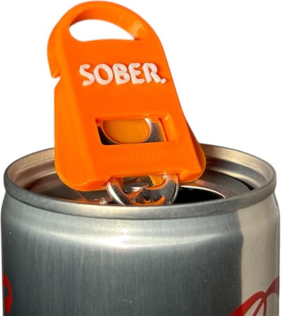 SOBER. Blikjes Opener & Sluiter 2-Pack - Herbruikbare Blik Clip - Blikjes Opener - Blik Afsluiter - Ideaal voor Festivals, Feesten & Camping - Oranje