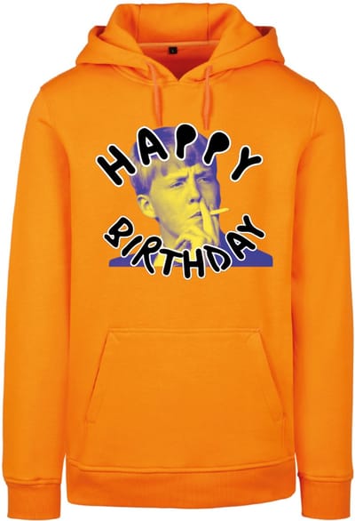 Hoodie oranje S - Happy birthday Willem - soBAD. - Koningsdag - Unisex - Oranje - Willem Alexander shirt