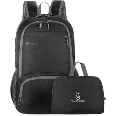 Sac à dos pliable léger imperméable en Nylon hommes femmes sacs de plein air voyage randonnée Camping cyclisme école noir