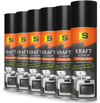 Spraytive 6x 500ml BBQ grillreiniger en ovenreiniger krachtige schuimreiniger vetverwijderaar voor grill oven en bakplaat zonder warmte