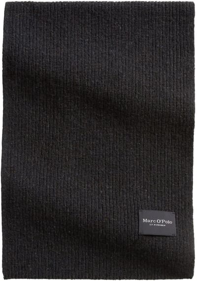 Marc O'Polo sjaal Knitted Scarf Dark Grey Melange donkergrijs