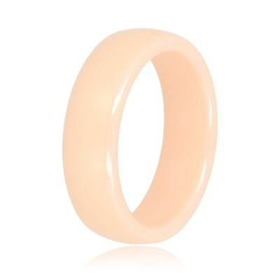 My Bendel - Onbreekbare Keramieken Ring Peach 6 Mm - Keramieken Ring • 6 Mm • Peach - met Luxe Cadeauverpakking | Sieraden Voor Dames | Maat 16.00 Mm / Maat 50