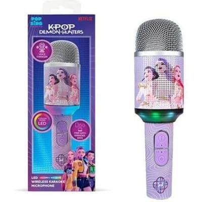 KPop Demon Hunters - Huntr/x - Finale - draadloze karaoke microfoon voor kinderen - LED lichteffect - speaker - stemvervorming