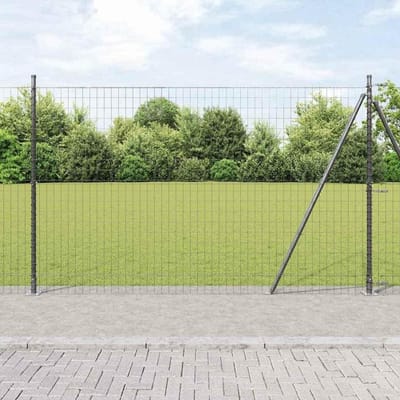 Tuinhek Set - Draadgaas Omheining - Grenzen Stellen - Weerbestendig Materiaal - 10 Meter Lengte - Grijs