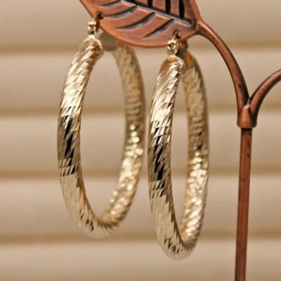 Delicate Oorbellen voor Vrouwen Goudkleurig Kruis Hoepel Metaal Ingelegd Oorbellen Verloving Bruiloft Sieraden