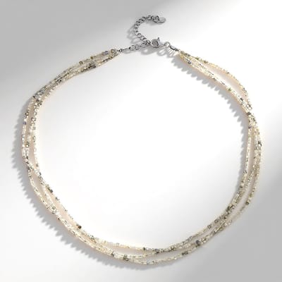 Cavill - Halsketting 925 Sterling Zilver Gerhodineerd - 83,683 Ct Cambodjaanse Zirkonen - Verstelbaar 45-50 cm - Elegante Dames Sieraden