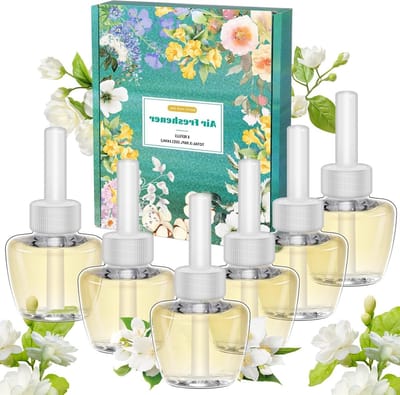 Verfrissende Navulling voor Luchtverfrisser, 6x19ML - Jasmijn, Geschikt voor Elektrische Diffusers en Aromatherapie
