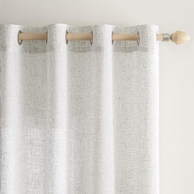 Dailygoods - Set van 2 Semi-Transparante Linnen Gordijnen met Lussen