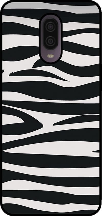 Smartphonica Telefoonhoesje Geschikt voor OnePlus 6T met zebra opdruk - TPU backcover case zebra design - Zwart Wit geschikt voor OnePlus 6T