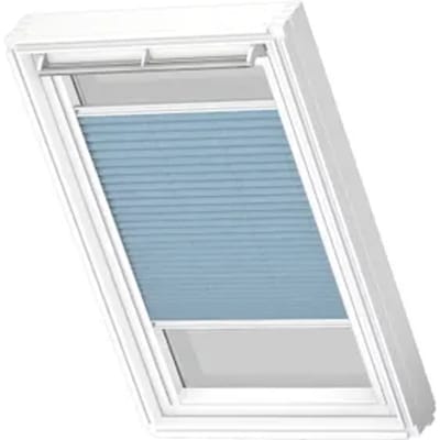 Velux Manueel Lichtdoorlatend Plisségordijn White Line Fhl Ck04 1286swl Jeansblauw