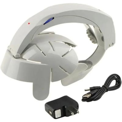Elektrische Hoofdmassager voor Thuis, Intelligente Elektrotherapie voor Hersenen en Hoofdhuid, Gezondheidszorg Stressverlichting, Ontspanningsapparaat white