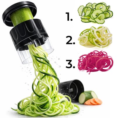 TEN® BLACK LABEL - Spiraalsnijder 2.0 – Multifunctionele Groentesnijder voor Perfecte Spiralen Elke Keer!