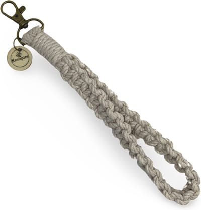 Polskoord Sleutelhanger - Kleur: Linnen - Katoenkoord - Handgemaakt in ons Macramé Atelier - Prijs per Stuk - Inclusief Verzendkosten