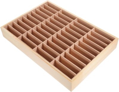 Houten Telefoon Opbergbox - Smartphone Organizer - Bureau Organisatie - 40 Vakken - Niet gespecificeerd - Houtkleur