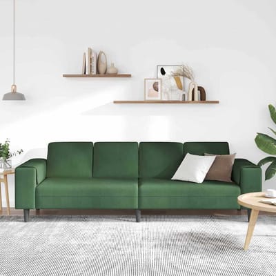 vidaXL Bank Donkergroen 250 x 77 x 76 cm Katoen Stof