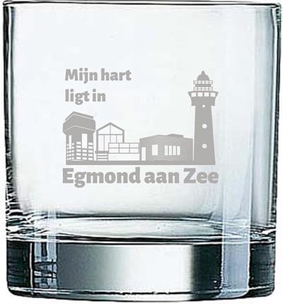 Gegraveerde Whiskeyglas 38cl Egmond aan Zee