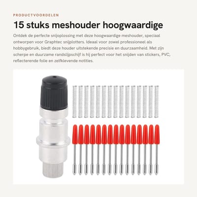 Dailygoods- Meshouder 45° - 15 Stuks - Harde Legering - Snijplotter Accessoires - Geschikt voor Graphtec Cutter - Slijtvast en Duurzaam - Snijmes