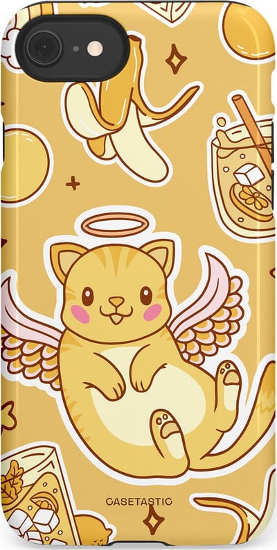 Casetastic Hoesje Geschikt voor Apple iPhone 7/8/SE - Stijlvolle Beschermende Duo-layer Case - Poezenvleugels