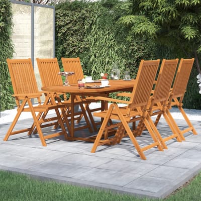 vidaXL - 7-delige - Tuinset - massief - acaciahout - 160-240 - cm