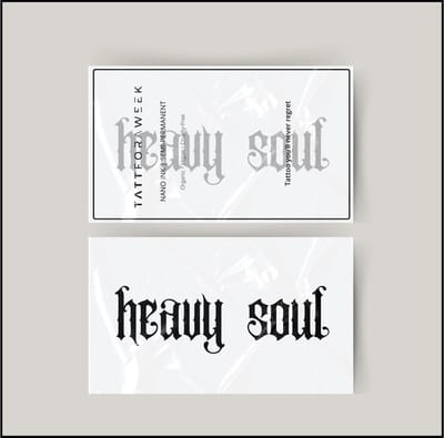 Tijdelijke tattoo heavy soul | Neptattoo volwassenen | Tijdelijke tattoo voor volwassenen | Temporary tattoo | Plaktattoos voor volwassenen | Neptattoos | Probeer zorgeloos een tattoo | tattforaweek