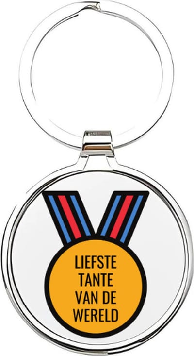 Akyol - liefste tante van de wereld Sleutelhanger - Tante - de leukste tante - tante sleutelhanger - sleutelhanger - sleutelhanger voor tantes - familie sleutelhanger - verjaardagscadeautje - cadeau voor de liefste tante - aunt - 4 x 7,5 CM
