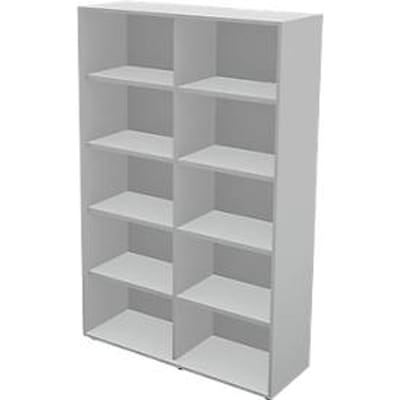 Schäfer Shop Genius Boekenkast TETRIS WALL, 5 HC, B 1000 x D 420 x H 1880 mm, lichtgrijs