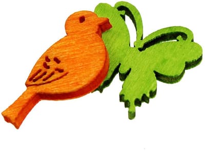 Decoratieve vogel en vlinder houten strooidecoratie kleurrijk 2cm 144