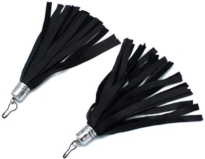 Kiotos - Zwart Lederen Mini Flogger Zweep Hangers