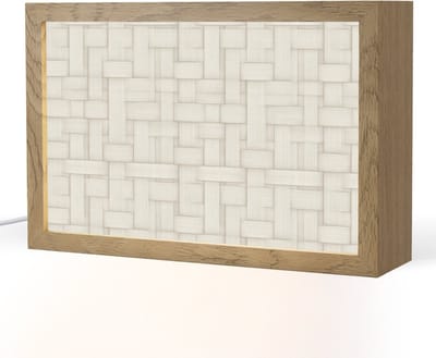 Tafellamp 30x20 cm - LED lamp - Vlechtwerk - Banen - Beige - Decoratieve tafellampen - Dimbaar - Tafellampje slaapkamer - Woonkamer binnen