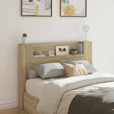 vidaXL - Hoofdeinde - Kast - met - LED - Sonoma - Eiken - Bewerkt - hout
