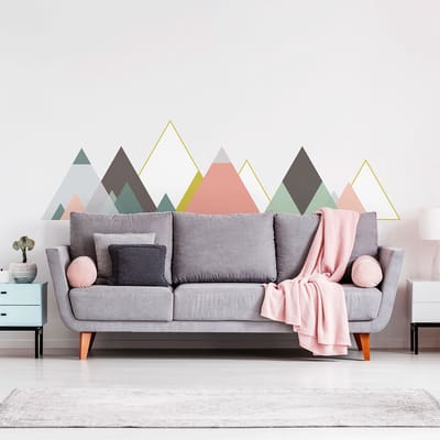 Muurstickers - Decoratie voor slaapkamer/woonkamer - Gigantische muursticker van de Scandinavische bergen KRISTAL - 100x150cm