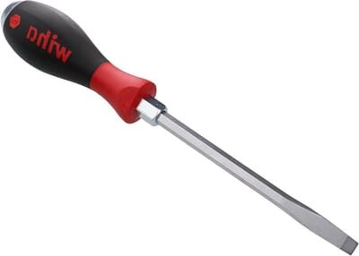 Sleufschroevendraaier - Platte schroevendraaier - Monteren en demonteren - Massief metalen kap - 8.0 x 150mm - Zwart