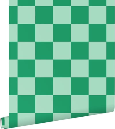 ESTAhome behang geblokt motief mintgroen en groen - 53 cm x 10.05 m - 130916