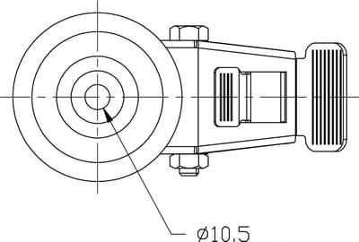 80 mm (3 inch) rubberen zwenkwiel met rem, draaibaar, draagvermogen 140 kg, set van 2