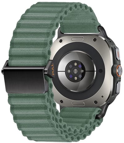 Luxe nylon bandje - geschikt voor Samsung Galaxy Watch Ultra (47mm) / Ultra 2025 (47mm) - premium bandje in ocean stijl - army groen