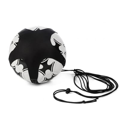 Zwart voetbal solo trainer zelftraining elastische voetbal band verstelbare trainings riem bal controle oefening voetbal trainingsapparaat rebound trainer unisex